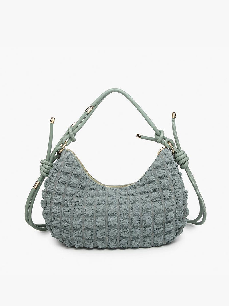 Nelly Quilted Puffy Shoulder Bag w/ Knotted Strap