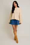 Cream Oversized Cable Knit Sweater