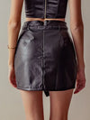 Asymmetrical Faux Leather Skirt