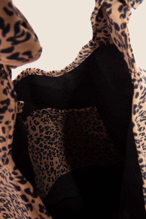 Knotted Strap Leopard Print Hobo Shoulder Bag