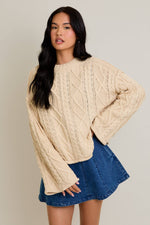 Cream Oversized Cable Knit Sweater