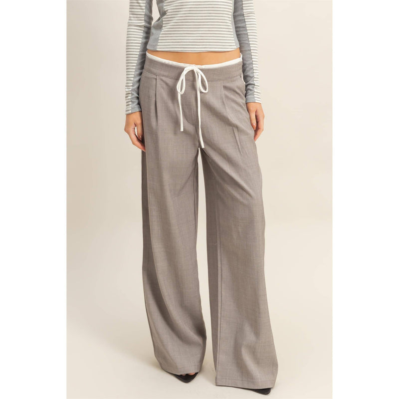Tailored Trousers With Contrast Waistband