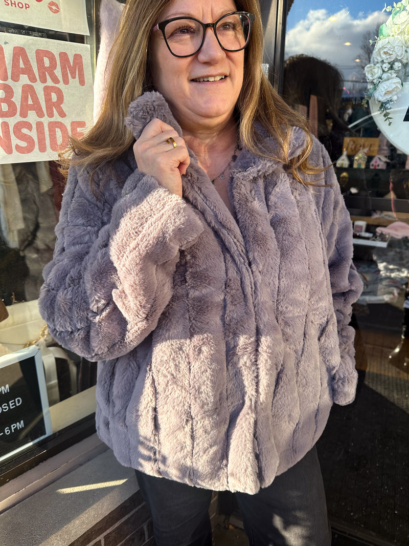 Melanie Gray Faux Fur Jacket