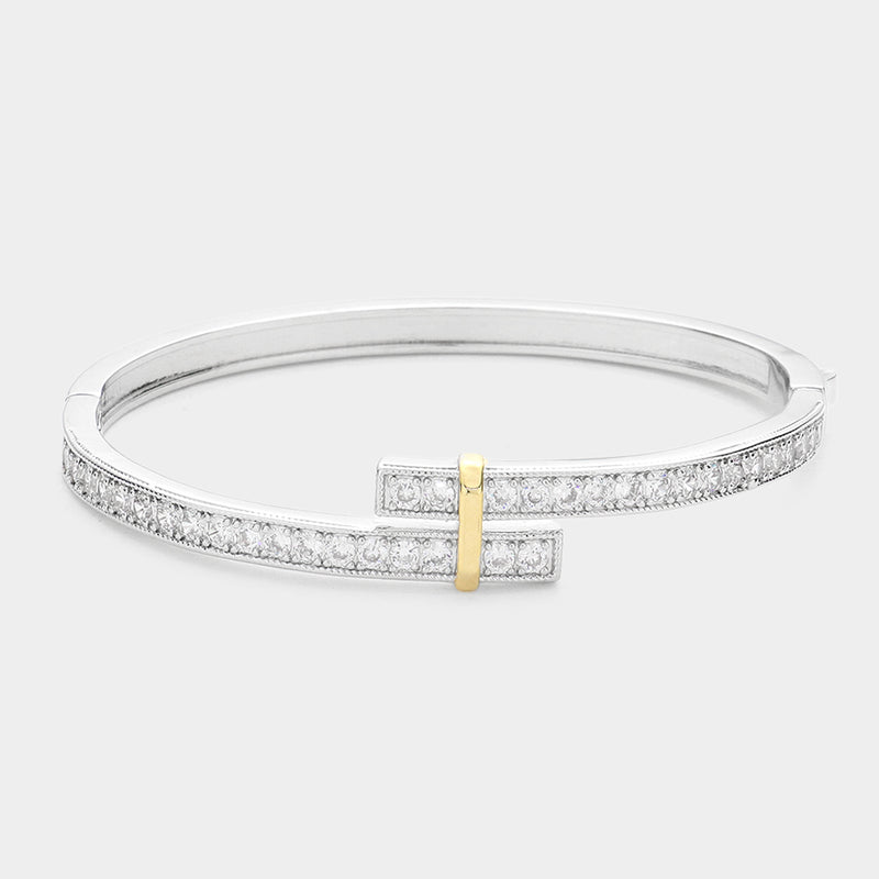 Two Tone Split Hinged Bracelet