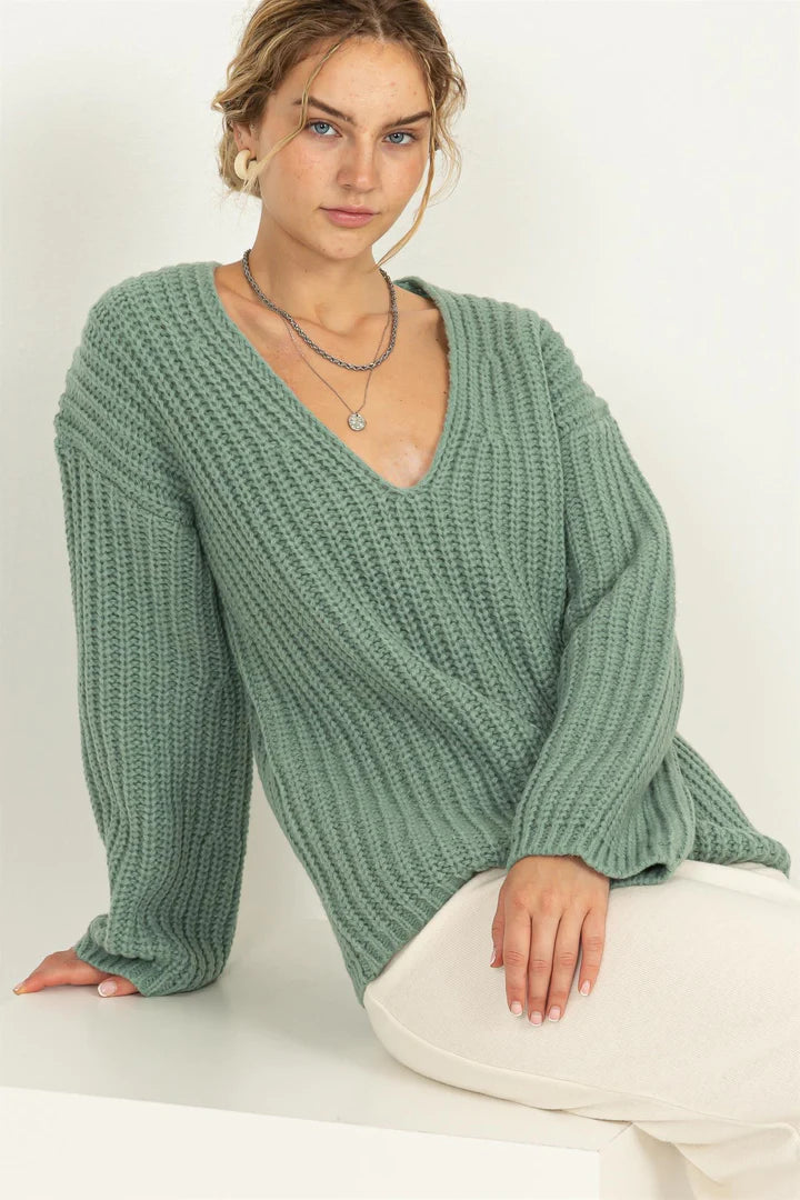 Sage Green Chunky Sweater