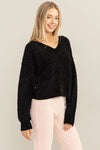 Black Chenille Betty Sweater