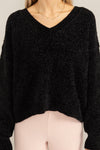 Black Chenille Betty Sweater