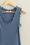 Grey Blue Lettuce Edge Top