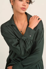 Hunter Green Satin Top