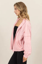 Pink Nylon Windbreaker