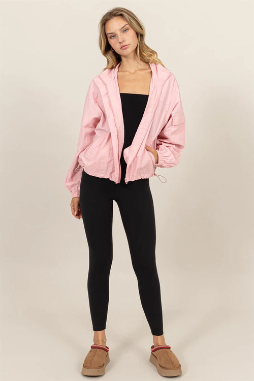 Pink Nylon Windbreaker