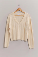 Leah Cream V-Neck Sweater