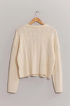 Leah Cream V-Neck Sweater