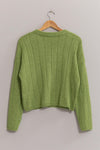 Leah Olive V-Neck Sweater