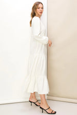 Love Story Long Sleeve White Dress