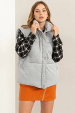 Leslie Grey Puffer Vest