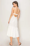 Valentina V Cut Midi Dress | White