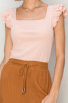 Caroline Ruffed Top | Mauve