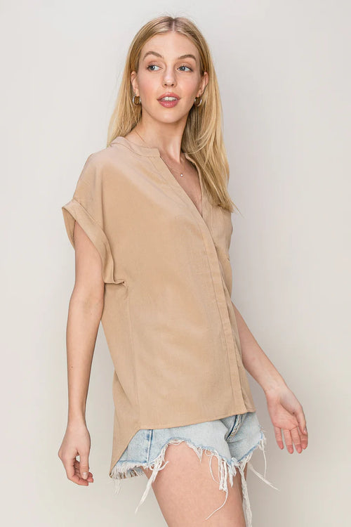 Cuffed Short Sleeve Top