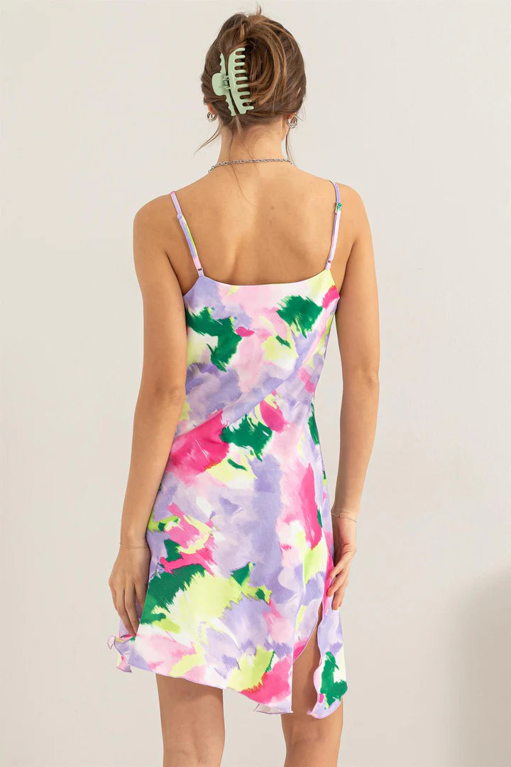 Tie Dye Asymmetrical Midi Dress