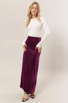 Plum Velour Maxi Skirt