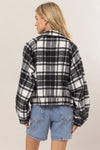 Black/White Plaid Zip Up Jacket