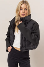 Zoe Black Puffer Crop Jacket