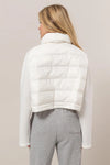 Zoe White Puffer Crop Jacket