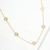 Quatrefoil Mother Of Pearl Station Necklace | Gold or Silver