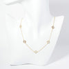 Quatrefoil Mother Of Pearl Station Necklace | Gold or Silver