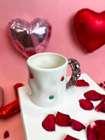 Rhinestone Metal Handle Mugs