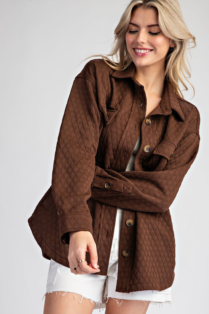 Brown Textured Jacket