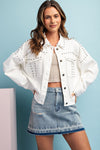 White Studded Denim Jacket