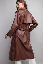 Brown Leather Trench Coat