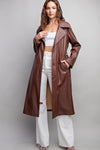 Brown Leather Trench Coat