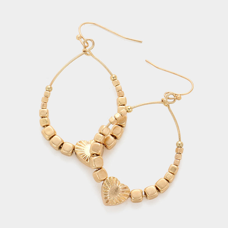 Leslie Teardrop Dangle Heart Earrings