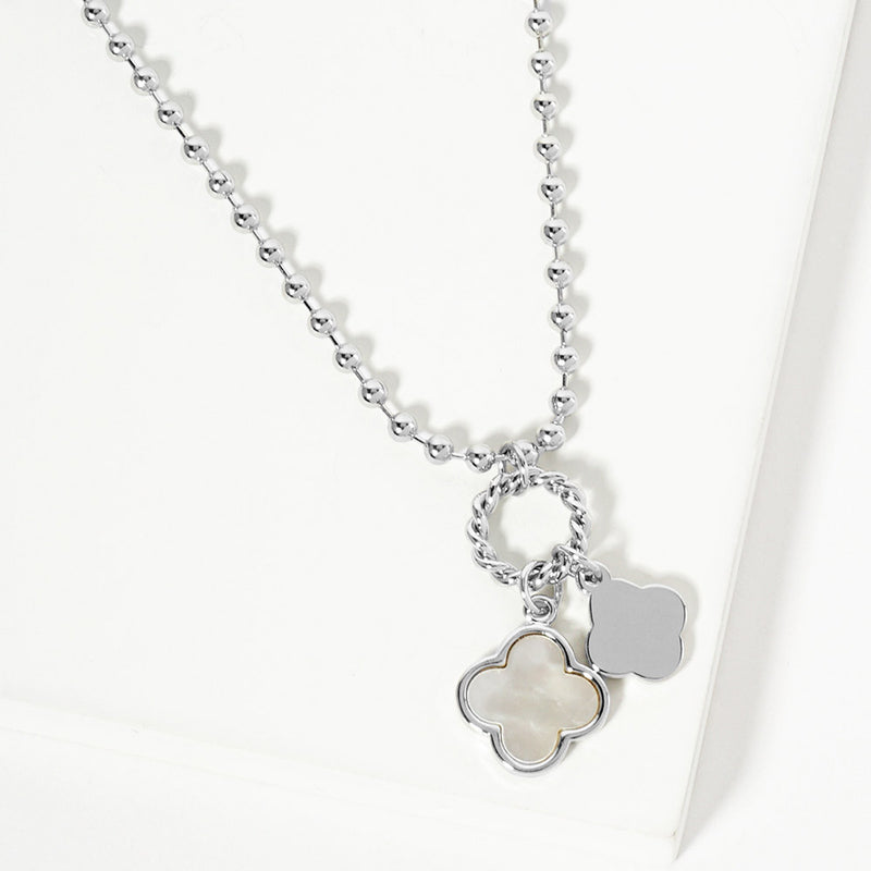 Quatrefoil Silver Charm Necklace