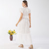 Ivory Boho Embroidered Maxi Dress