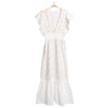 Ivory Boho Embroidered Maxi Dress