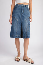 Denim Cargo Skirt