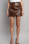 Chocolate Leather Skort