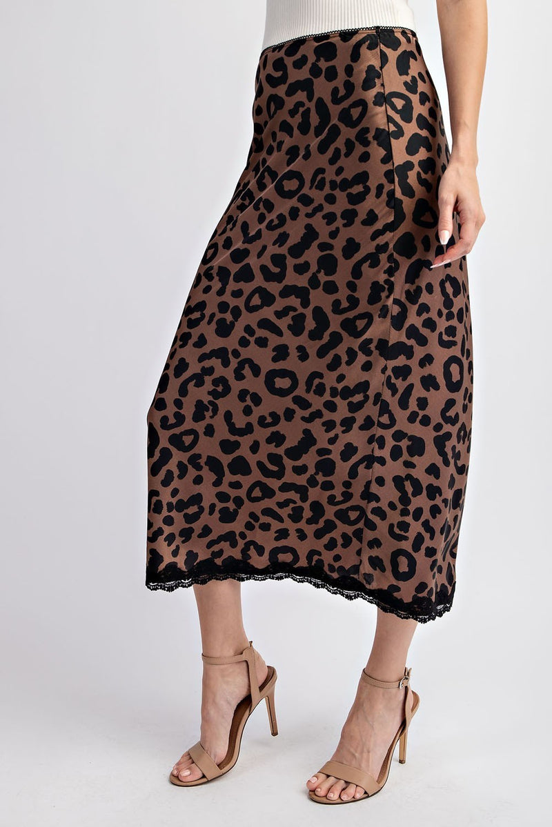 Leopard Print Midi Skirt