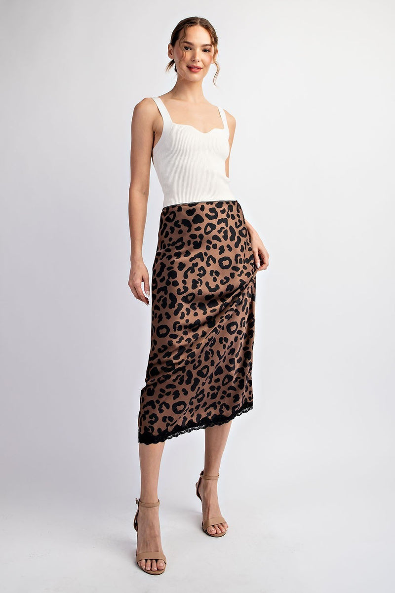 Leopard Print Midi Skirt