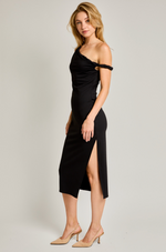 Twisted Detail Black Dress