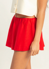 Red Mid Rise Skort