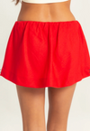 Red Mid Rise Skort