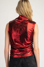 Crimson Metallic Top