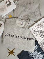 All's Fair in Love and Poetry Grey Crewneck