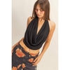 Black Draped Halter Top