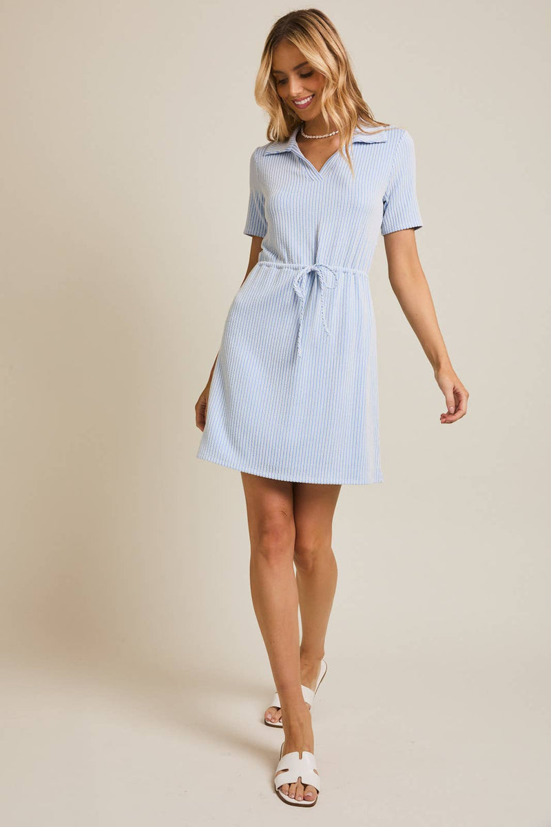 Half Sleeve Polo Mini Dress